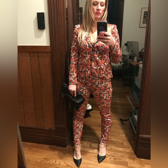 STUNNING Zara floral suit: jacket and pants / leggings - Picture 12 of 13